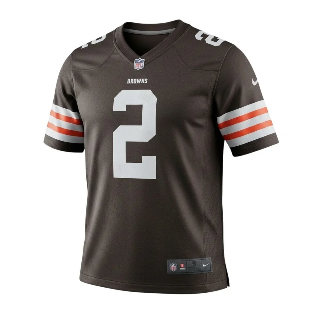 Cleveland Browns Johnny Manziel #2 Nike NFL Jersey Brown Small On Field Print